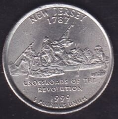 Amerika Çeyrek Dolar 1999 Hatıra New Jersey P