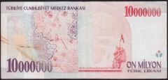 7.Emisyon 10 000 000 Lira C36 395283 Çok Temiz
