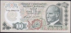 6.EMİSYON 1.TERTİP 100 LİRA A81 393522 ÇÇT ( DÜZLEME VAR )