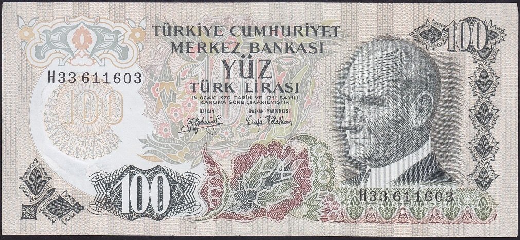 6.EMİSYON 2.TERTİP 100 LİRA H33 611603 ÇİLALTI