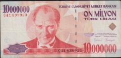 7.Emisyon 10 000 000 Lira C41 839923 Temiz+