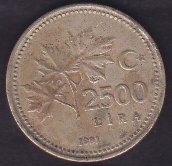 1991 Yılı 2500 Lira
