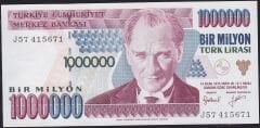 7.Emisyon 2.Tertip 1000000 Lira J57 415671 Çilaltı Çil