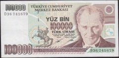 7.EMİSYON 2.TERTİP 100000 LİRA D36 741679 ÇOK TEMİZ +