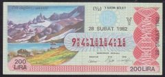 1982 28 ŞUBAT YARIM BİLET - Y SERİSİ