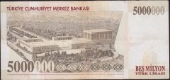 7.Emisyon 5 000 000 Lira C17 016094 Çok Temiz+