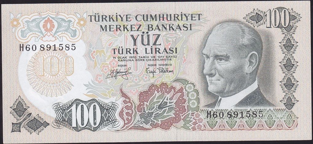 6.Emisyon 2.Tertip 100 Lira H60 891585 Çilaltı Çil