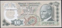 6.EMİSYON 1.TERTİP 100 LİRA A57 416407 ÇİLALTI ( DÜZLEME VAR )