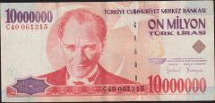 7.Emisyon 10 000 000 Lira C40 061215 Çok Temiz