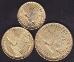 Şili 3 Adet Madeni Para Seti 1960 - 1971 Çil