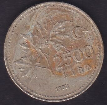 1992 Yılı 2500 Lira