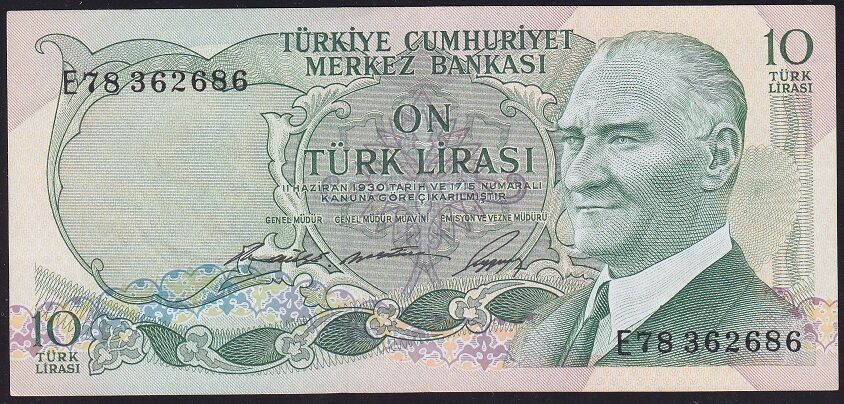 6.Emisyon 1.Tertip 10 Lira E78 362686 Çok Çok Temiz+