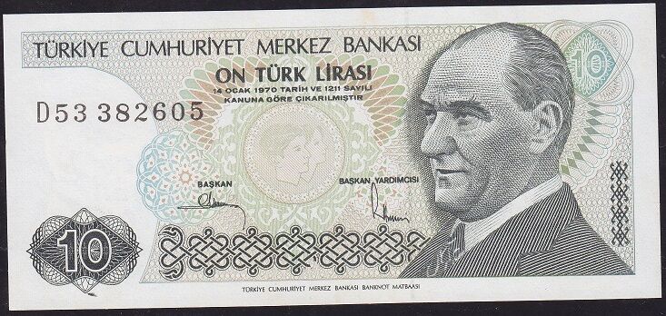7.Emisyon 2.Tertip 10 Lira D53 382605 Çil