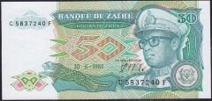 Zaire 50 Zaires 1988 Çilaltı Çil