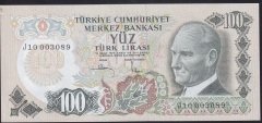6.EMİSYON 3.TERTİP 100 LİRA J10 003089 ÇİLALTI +
