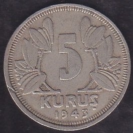 1943 YILI 5 KURUŞ