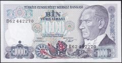 7.Emisyon 1.Tertip 1000 Lira B62 442270 Çil