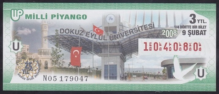 2008 9 ŞUBAT ÇEYREK BİLET U SERİSİ