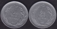 1962 Yılı 2.5 Lira (Ters Düz Takım)