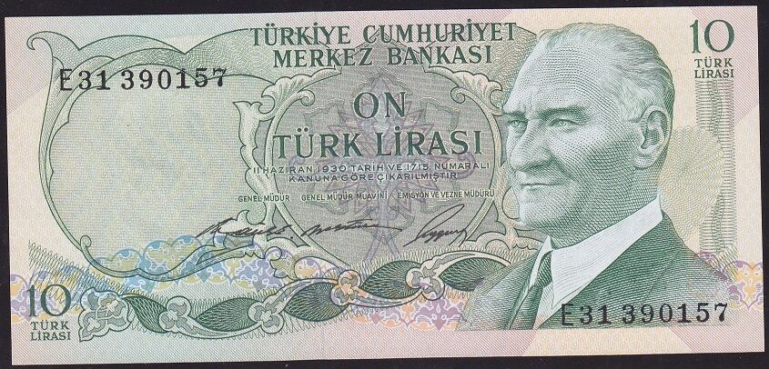 6.Emisyon 1.Tertip 10 Lira E31 3901XX Çil