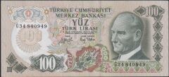 6.Emisyon 2.Tertip 100 Lira G34 840949 Çilaltı