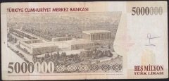 7.Emisyon 5 000 000 Lira B59 509314 Çok Temiz