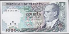 7.Emisyon 4.Tertip 10000 Lira J57 686860 Çok Çok Temiz+