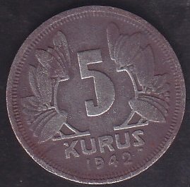 1942 YILI 5 KURUŞ eski para mezat