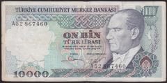 7.Emisyon 1.Tertip 10000 Lira A52 867460 Çok Temiz