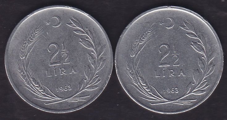 1963 Yılı 2.5 Lira (Ters Düz Takım)