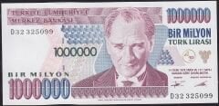 7.Emisyon 1.Tertip 1.000.000 Lira D32 325099 Çilaltı