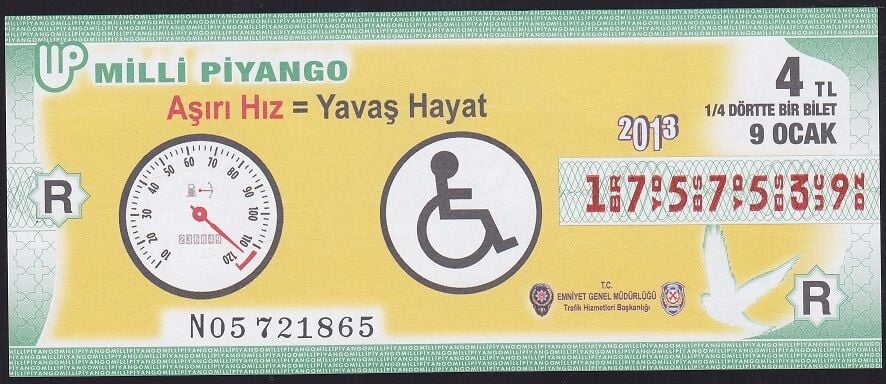 2013 9 Ocak Çeyrek Bilet - R Serisi