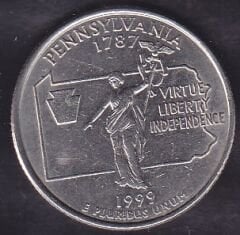 Amerika Çeyrek Dolar 1999 Hatıra Pennsylvania D