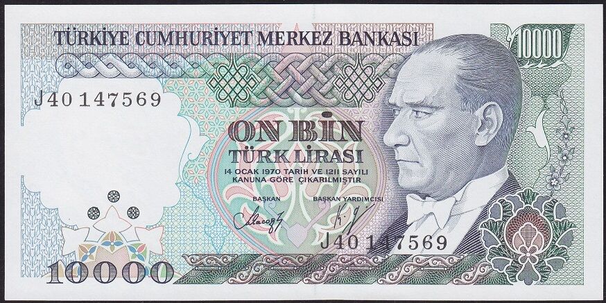 7.Emisyon 4.Tertip 10000 Lira J40 147569 Çilaltı Çil