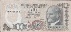 6.EMİSYON 2.TERTİP 100 LİRA G80 358162 ÇOK TEMİZ eki para