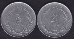 1964 Yılı 2.5 Lira (Ters Düz Takım)