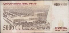 7.Emisyon 5 000 000 Lira D53 131387 Çok Temiz