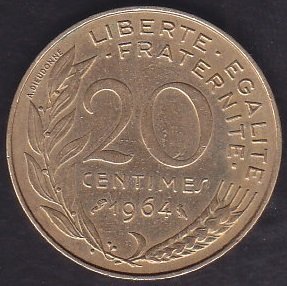 FRANSA 20 CENTİMES 1964