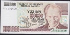 7.EMİSYON 3.TERTİP 100000 LİRA F75 233698 ÇİL