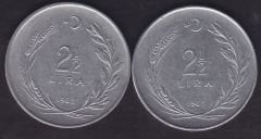 1965 Yılı 2.5 Lira (Ters Düz Takım)