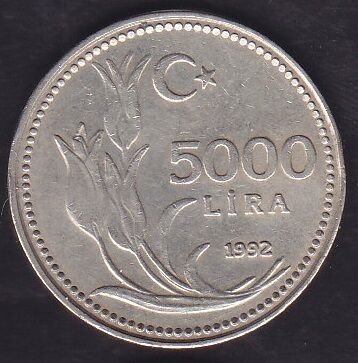 1992 Yılı 5000 Lira