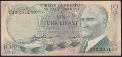 6.Emisyon 1.Tertip 10 Lira C32 205130 Çok Temiz