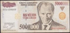 7.Emisyon 5 000 000 Lira D51 620667 Çok Temiz
