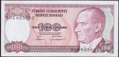 7.Emisyon 1.Tertip 100 Lira A04 665607 Çilaltı