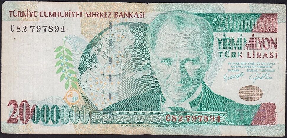 7.Emisyon 20 000 000 Lira C82 797894 Çok Temiz