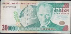 7.Emisyon 20 000 000 Lira C82 797894 Çok Temiz