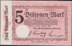 ALMANYA 5 TRİLYON ( BİLLİON) MARK 1923 ÇİL
