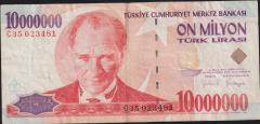 7.Emisyon 10 000 000 Lira C35 023481 Çok Temiz