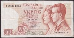 Belçika 50 Frank 1966 Çok Temiz Pick 139