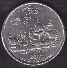 Amerika Çeyrek Dolar 2000 Hatıra Virginia P